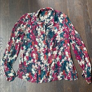 Elie Tahari floral silk blouse